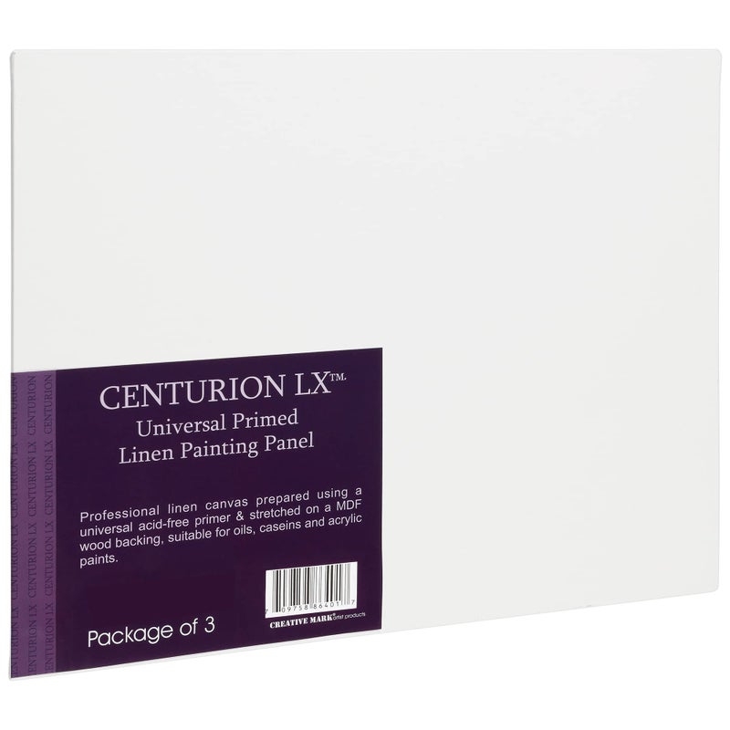 Centurion All-Media Primed Linen Panels - 11x14 3 Pack - 11oz Universal Primed Canvas Boards for Painting, Mounted on MDF Wood, Non-Warping, Ideal for Artists, Professionals, and Painters - Image 1